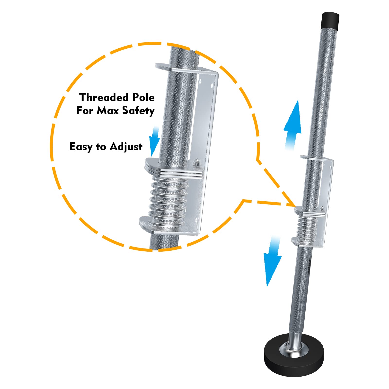 KARRYTON 20-inch length levelers shown extended for stability