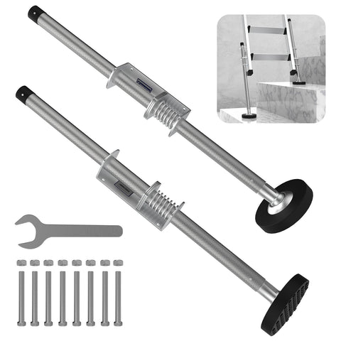 KARRYTON ladder levelers assembly showing secure installation on Type II ladders