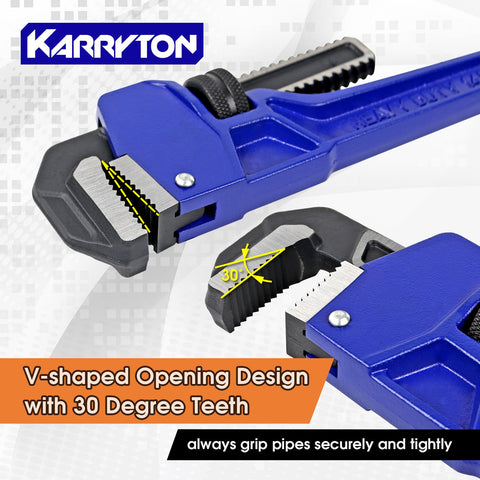 KARRYTON pipe wrench 18-inch model for heavy-duty tasks.