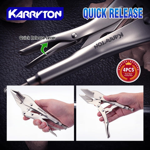 KARRYTON screw-adjustable lock provides precise clamping pressure for secure hold.
