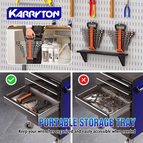 KARRYTON wrenches clearly labeled by size for quick selection