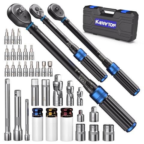 KARRYTON 1/4 drive torque wrench with precise calibration for small bolts