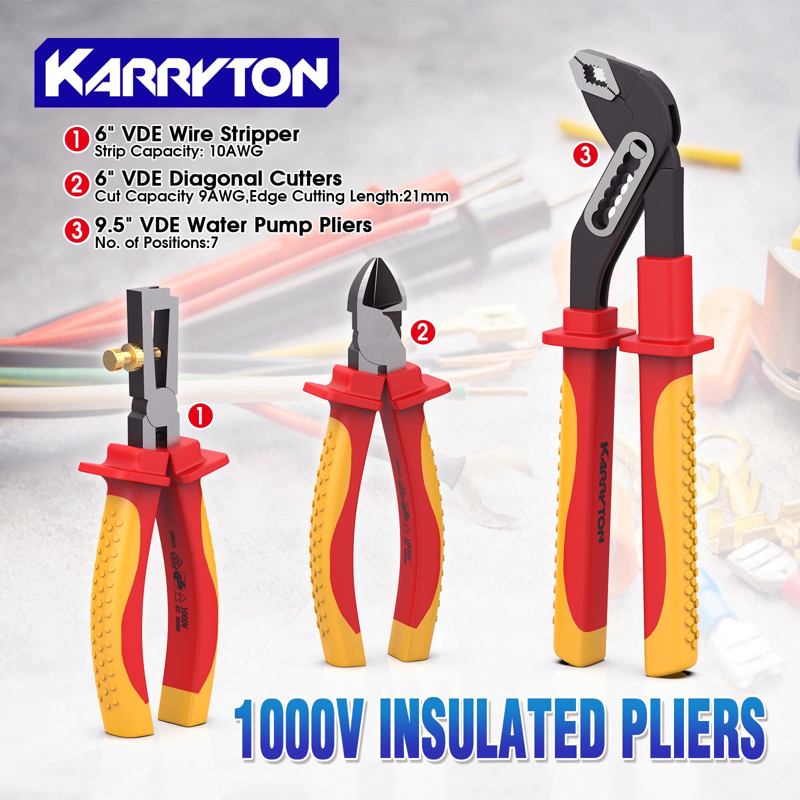 KARRYTON wire stripper 6 inch clean wire cuts