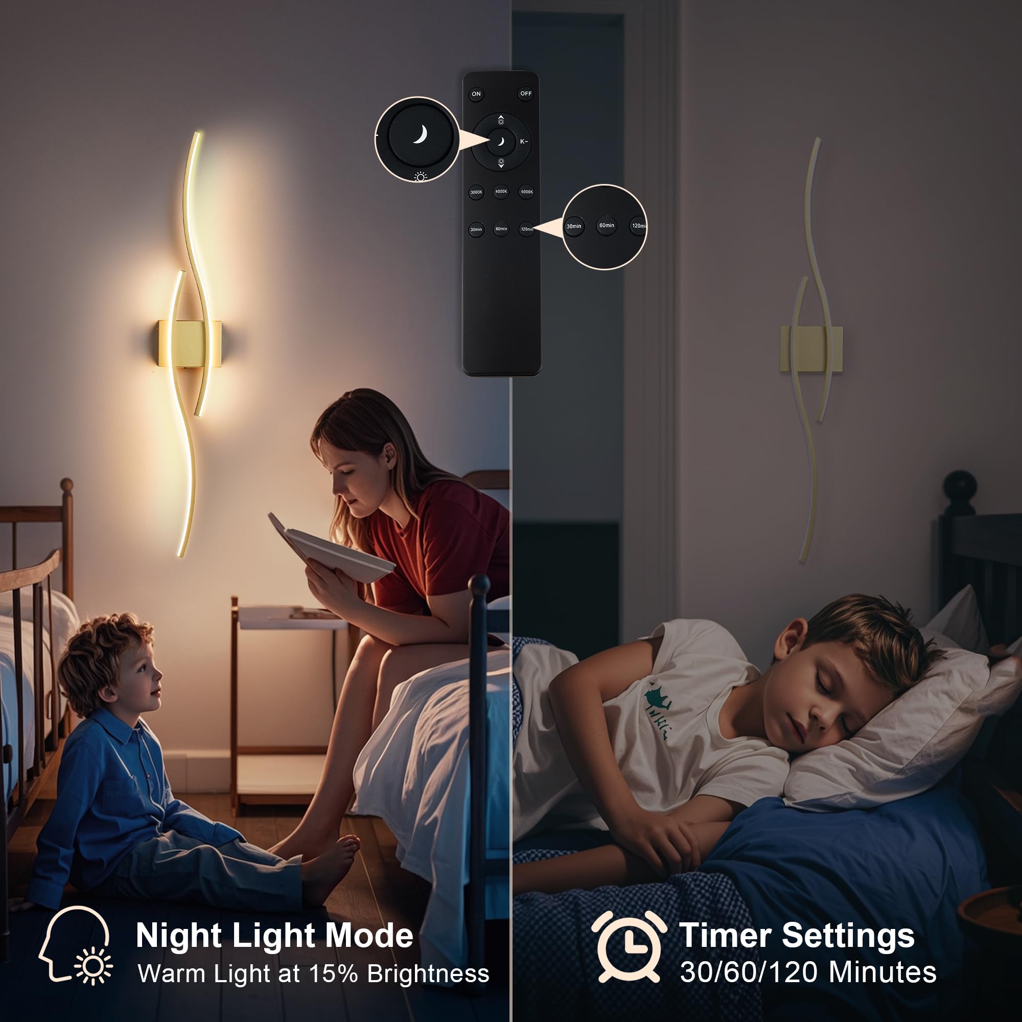 KARTOOSH 2-pack double-curves design adds a modern focal point