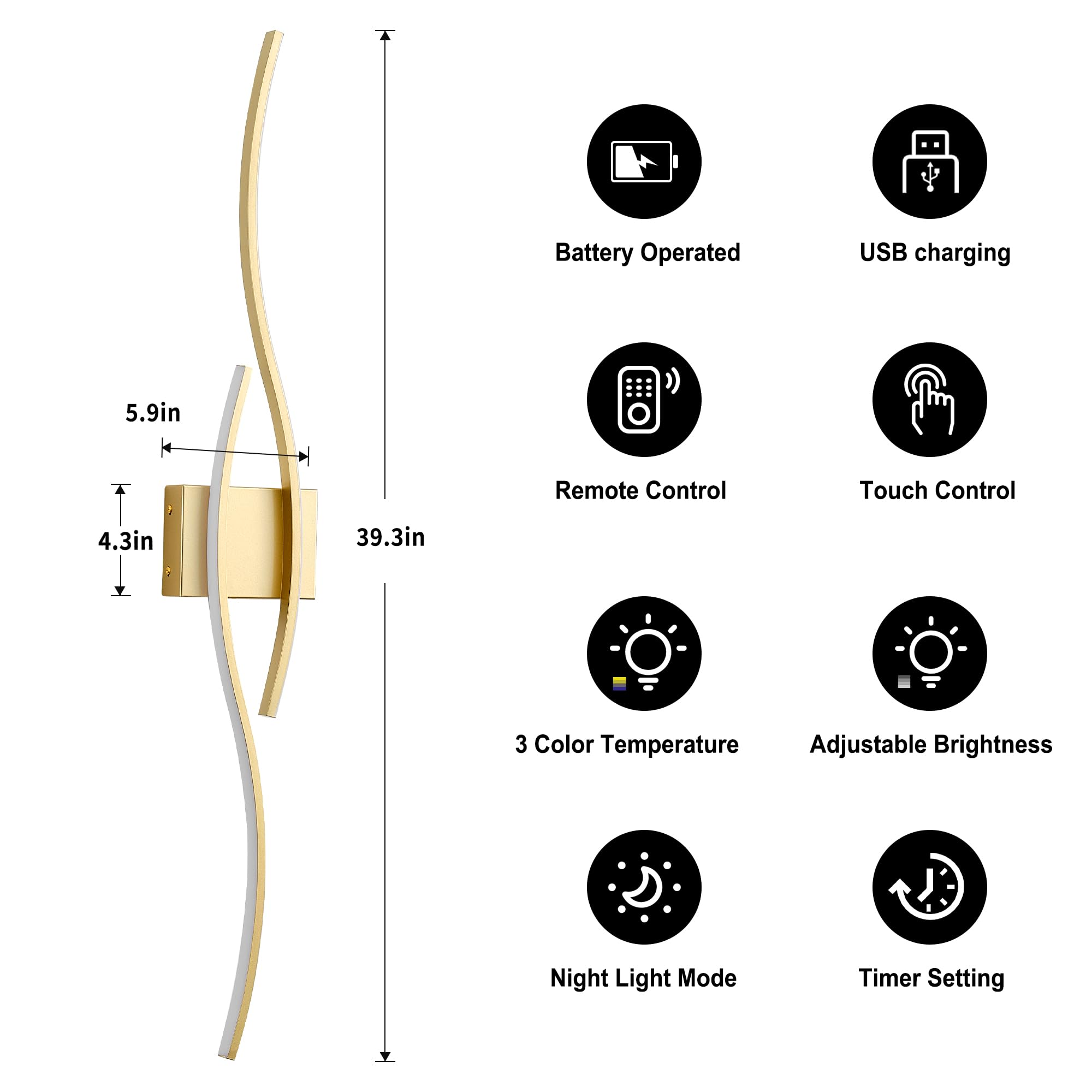 KARTOOSH 2-pack night light mode for bedside comfort