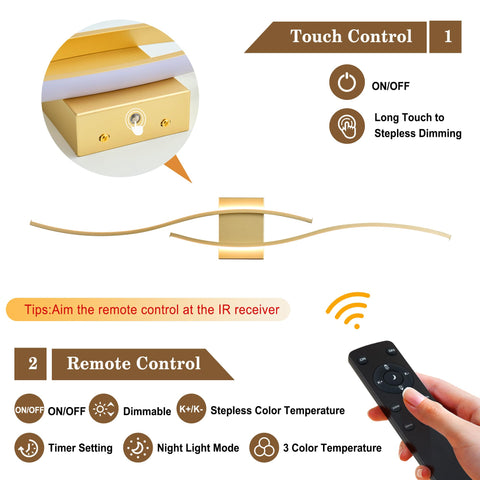 KARTOOSH 2-pack wall sconce remote control for easy operation