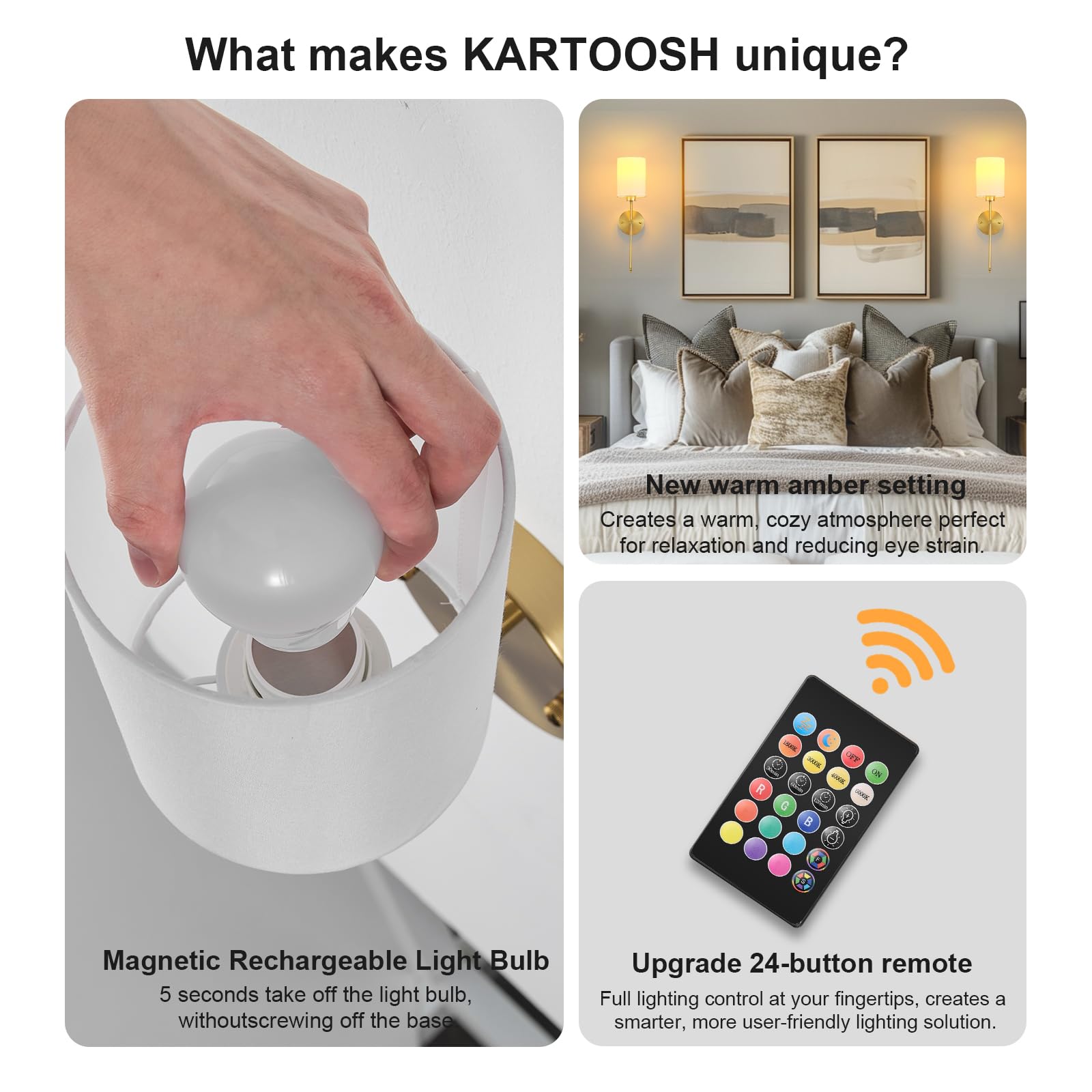 KARTOOSH RGB wall sconce for customizable mood lighting.