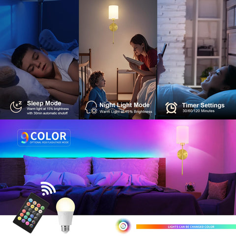 KARTOOSH wireless sconce shows timer options for effortless evenings.