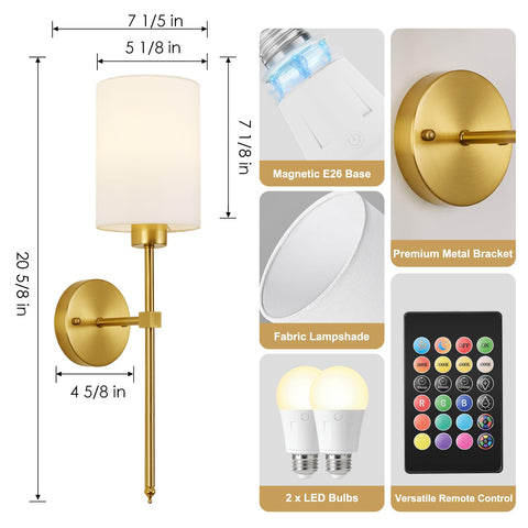KARTOOSH gold finish sconce adds elegant decor touch.