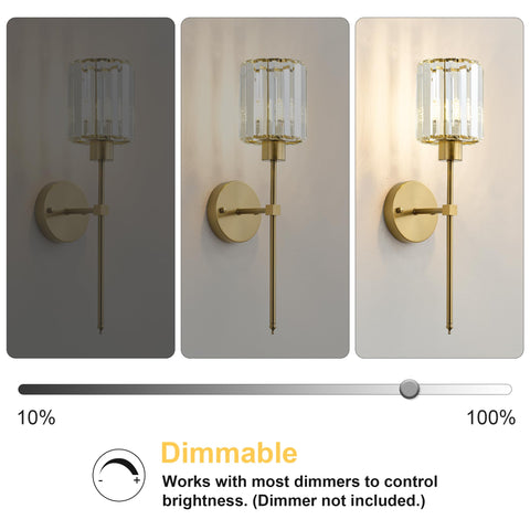 KARTOOSH brass wall sconce adds luxurious sparkle to living rooms at night.