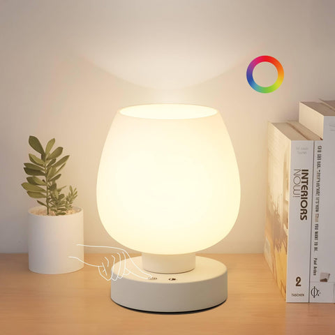 KARTOOSH cordless bedside lamp front view with soft ambient glow for bedrooms