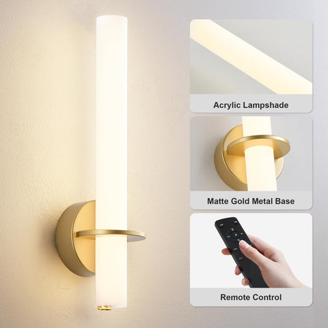 KARTOOSH gold battery-operated sconce 360 rotation directs light precisely