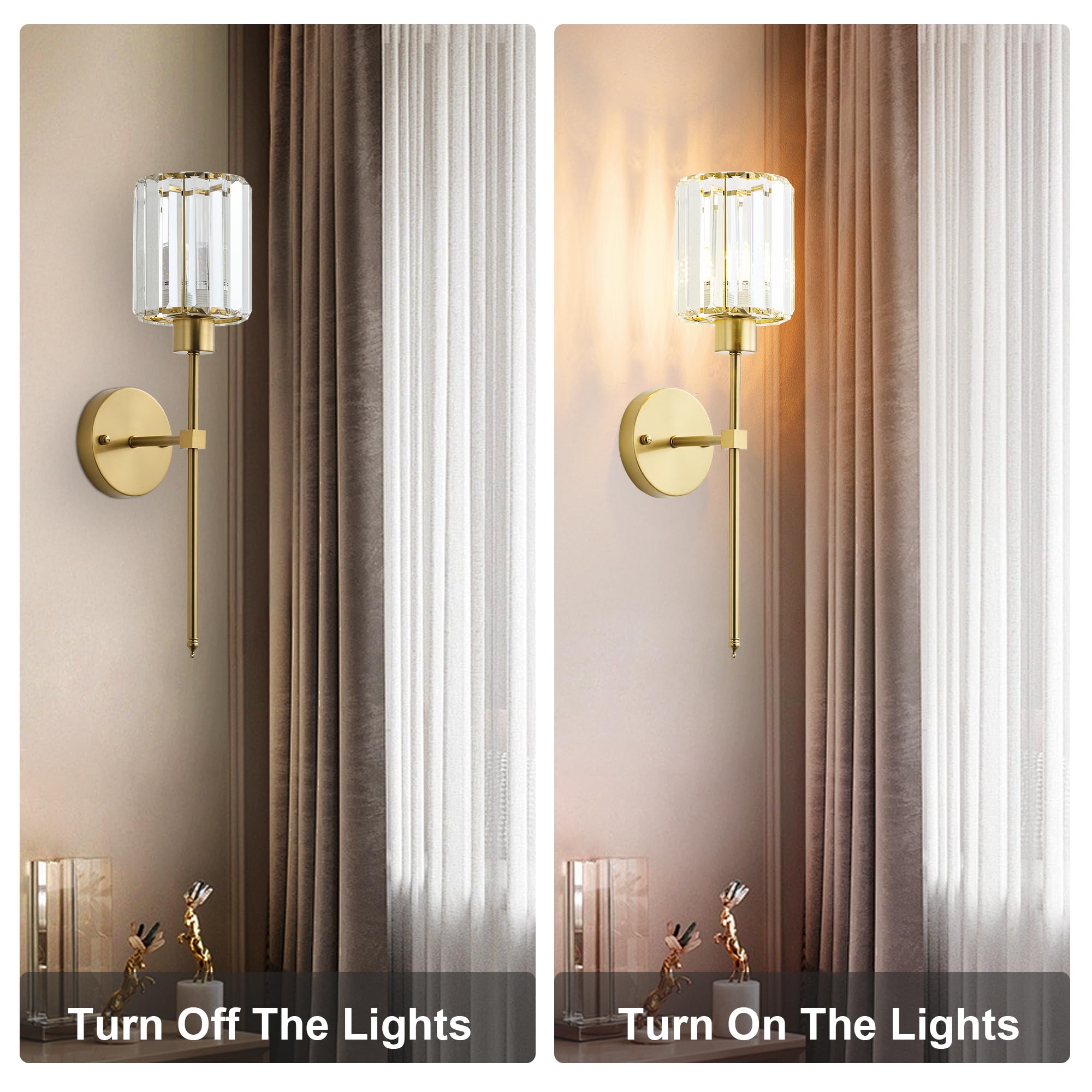 KARTOOSH crystal sconce with two mounting styles for flexible installation.