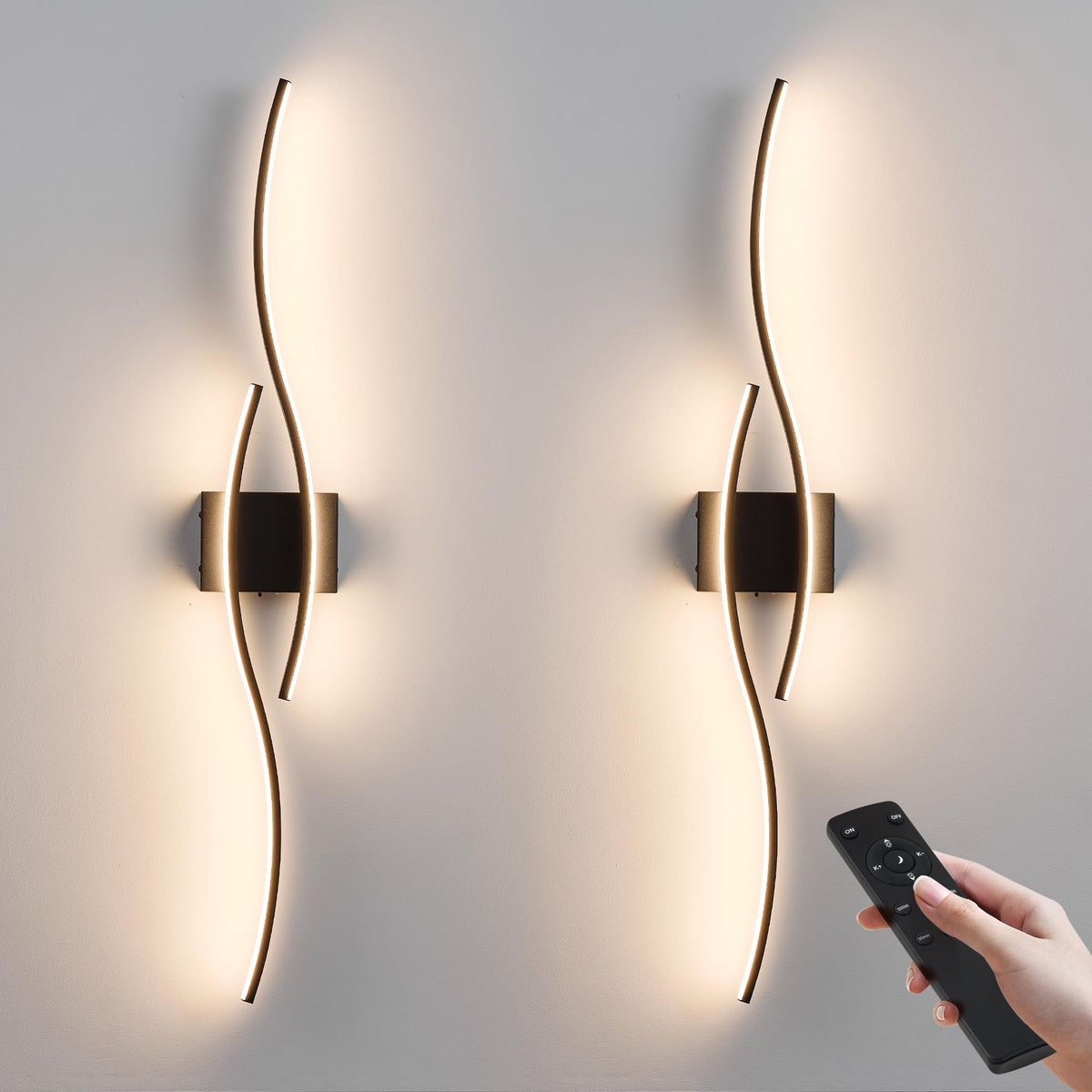 KARTOOSH two-pack battery wall sconces with remote for flexible placement.