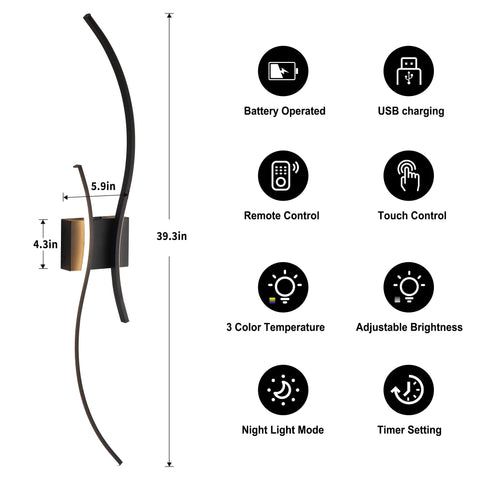 KARTOOSH USB-C charging cable included with rechargeable sconces