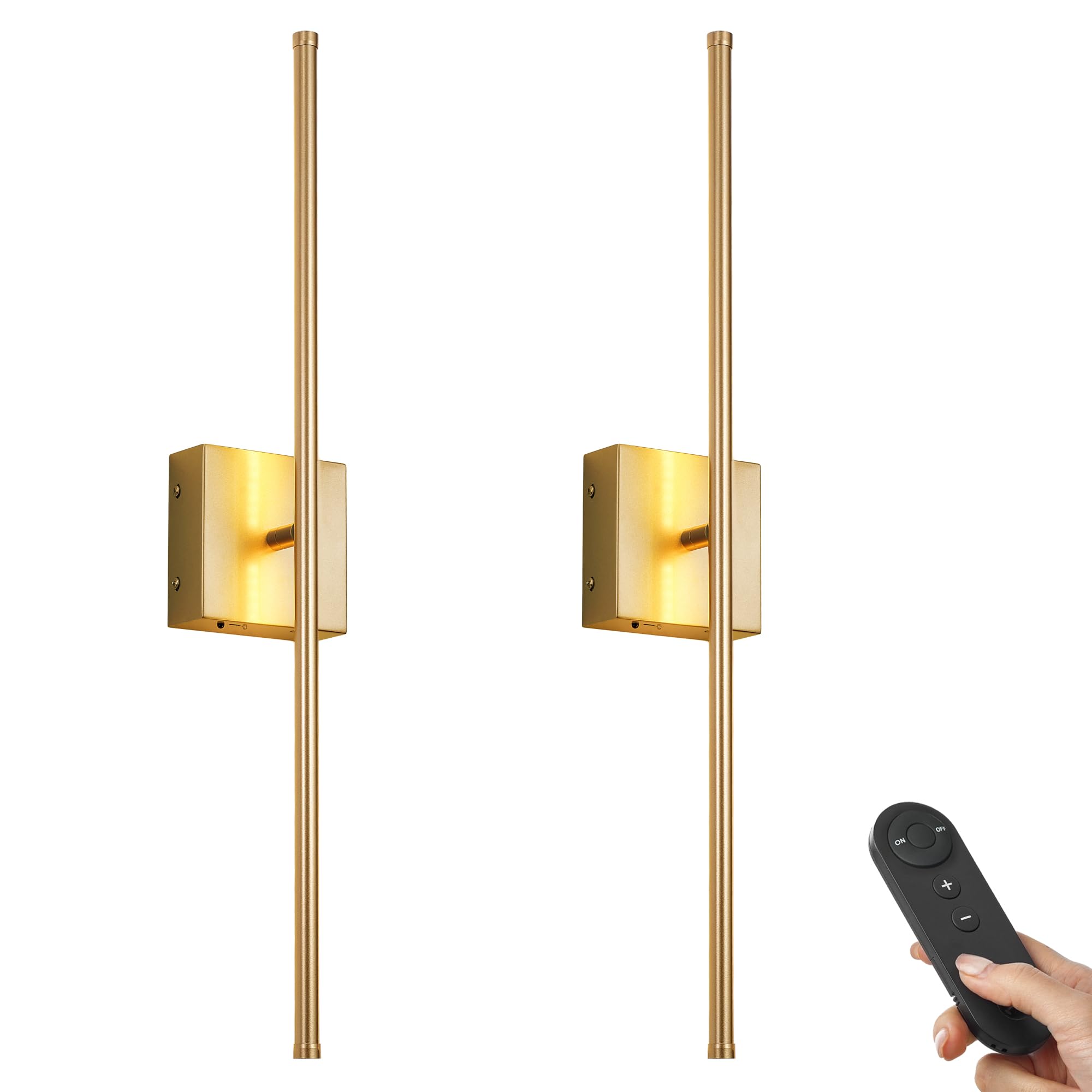 KARTOOSH battery-operated wall sconce with warm glow for living room ambiance.