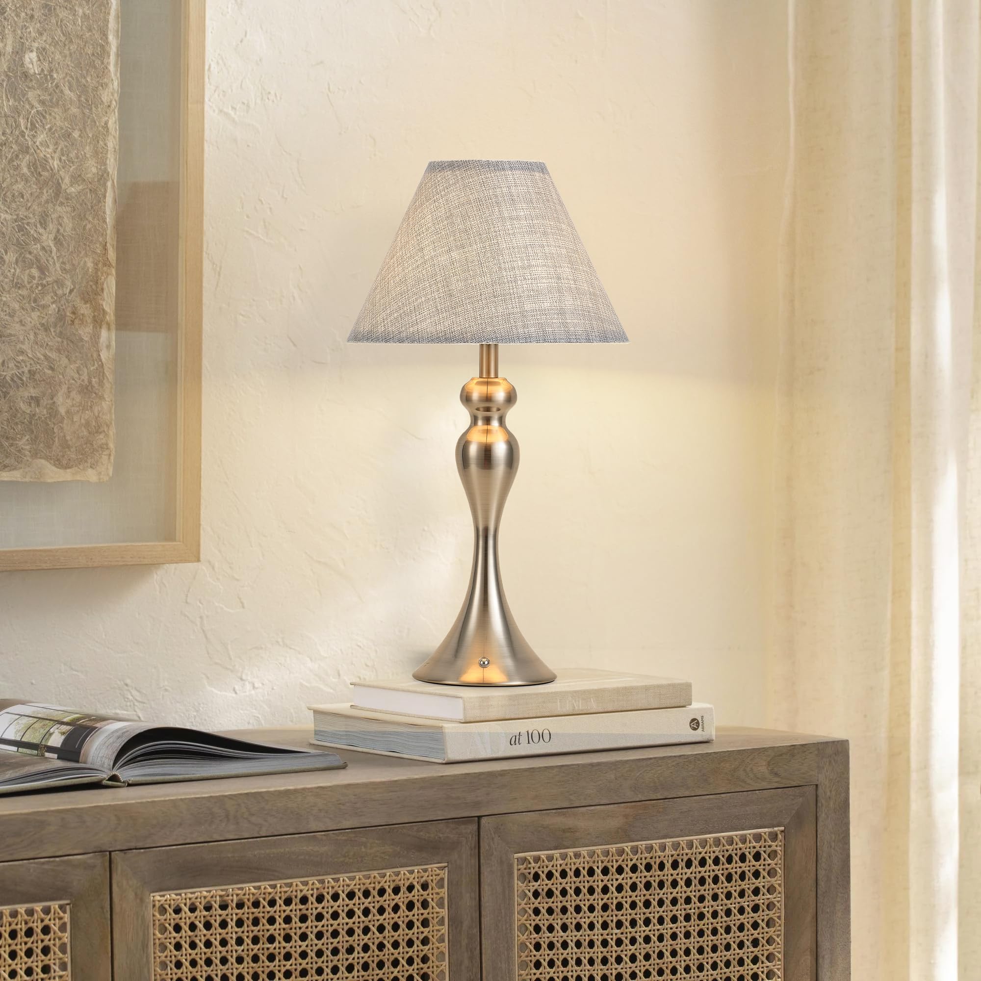 KARTOOSH cordless lamp in living room offers versatile ambient lighting.