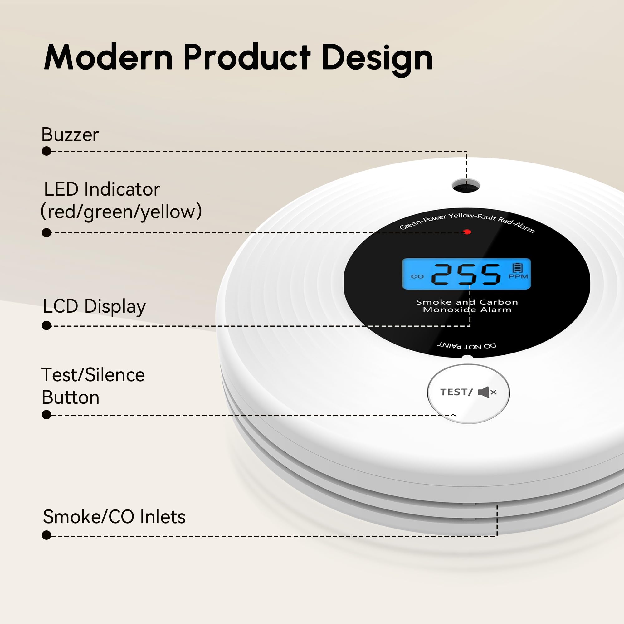 KARUOTOP loud 85dB alarm provides audible warnings.