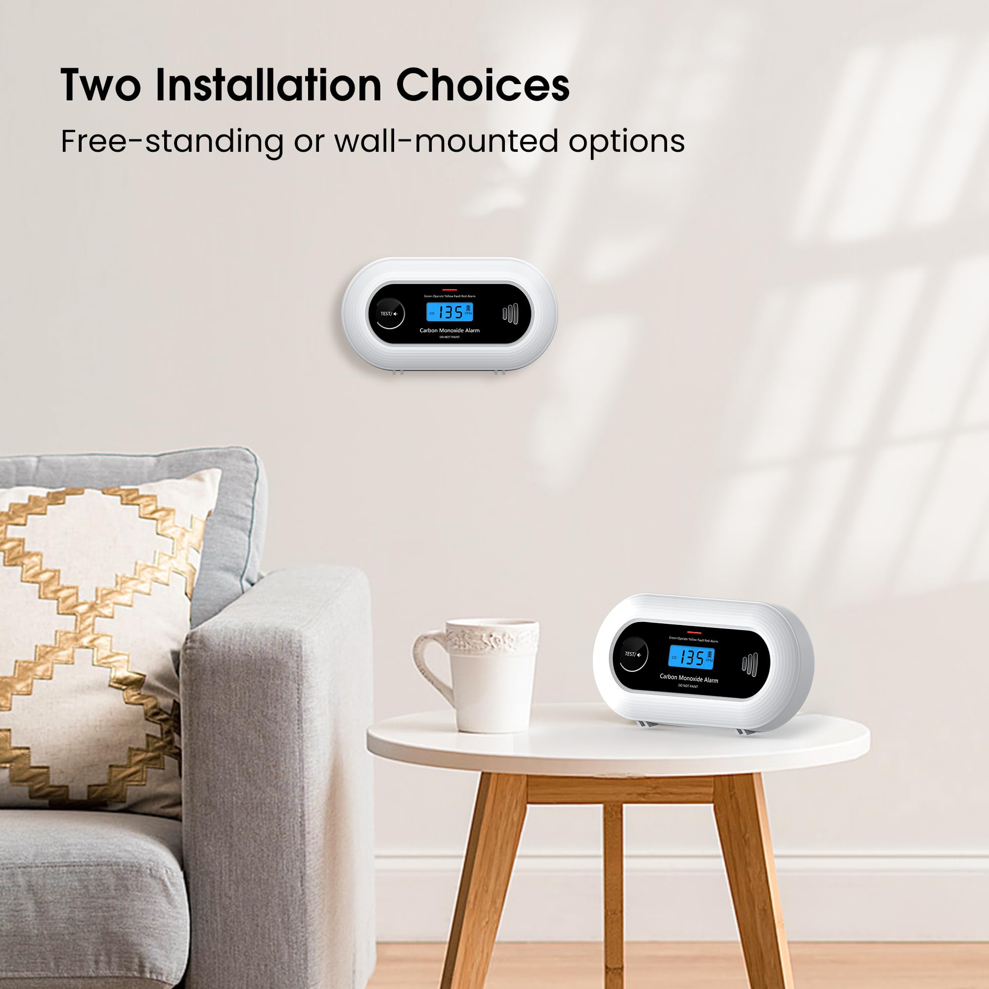 KARUOTOP CO detector emits an 85 dB audible alarm