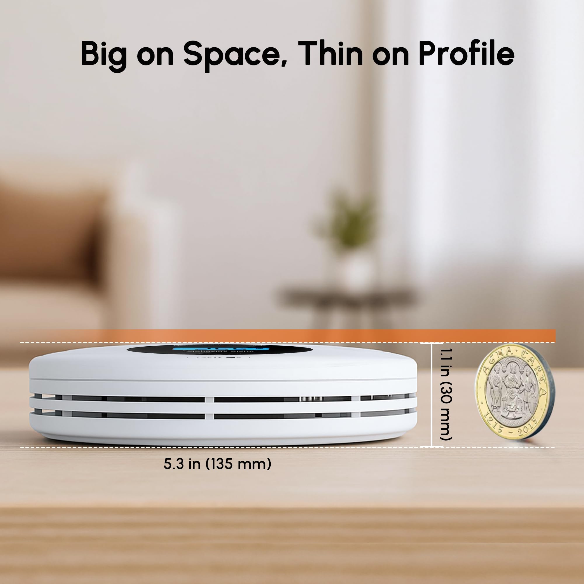 KARUOTOP slim design fits neatly on walls or ceilings