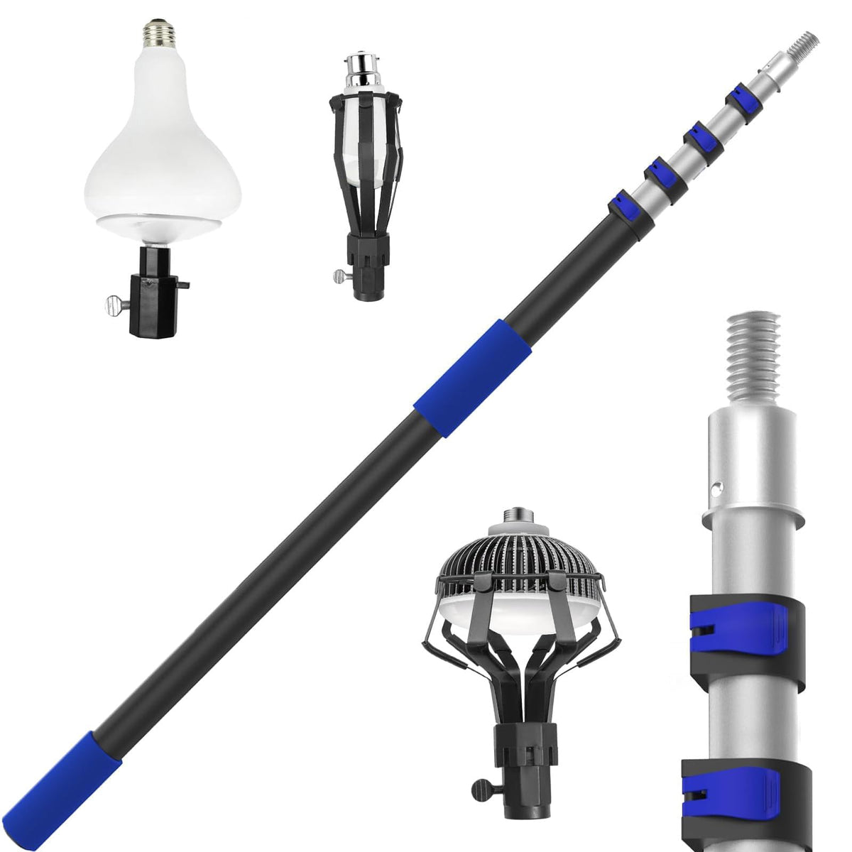 Karveden light bulb changer extended pole reaches high ceilings for safer bulb access