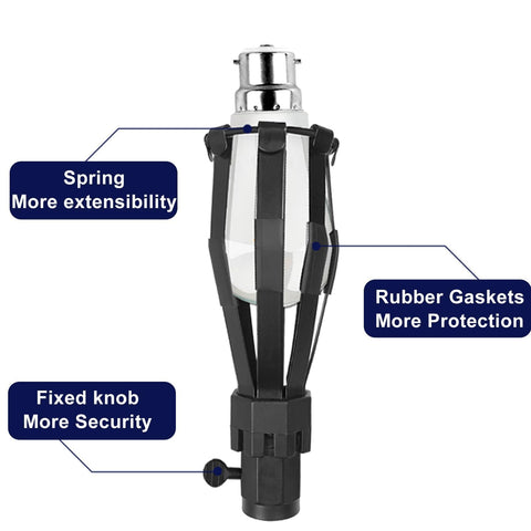 Karveden suction cup attaches to recessed bulbs with release cord