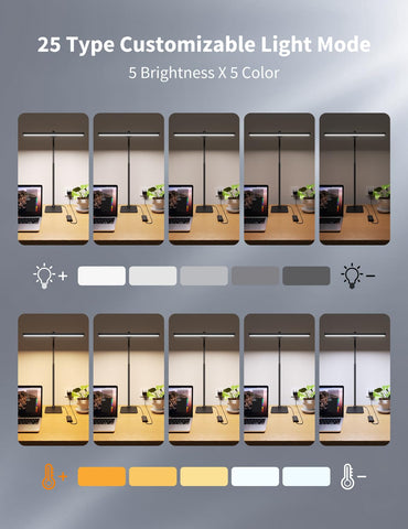 Kary LED desk lamp 5-level color temperature for different tasks.