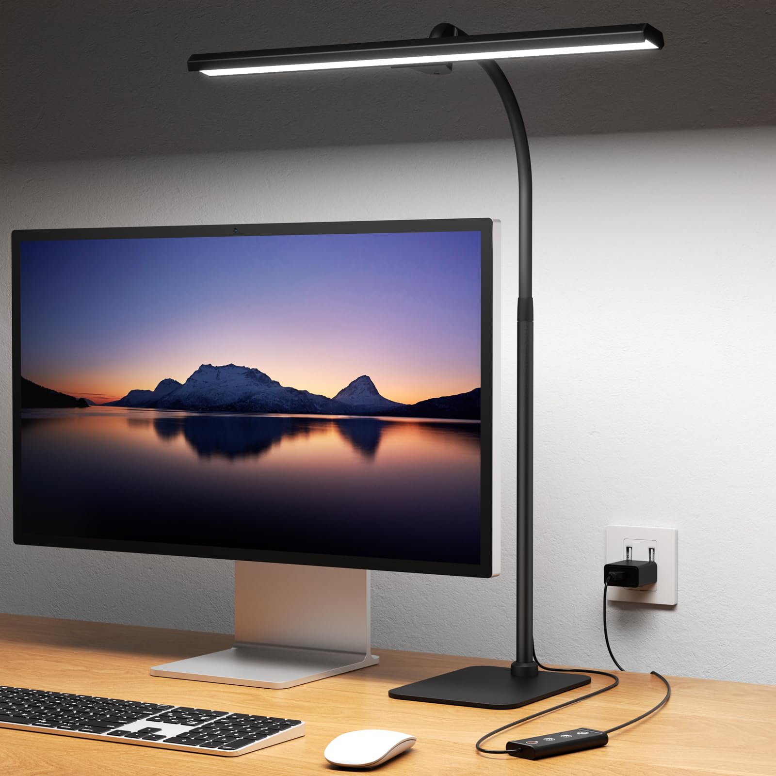 Kary LED desk lamp base showing stable placement on a desk.