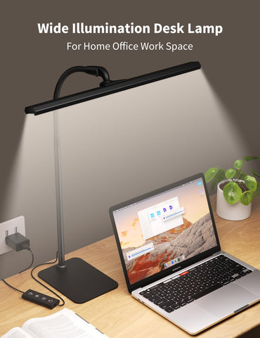 Kary LED desk lamp gosseneck demonstrated for flexible positioning.