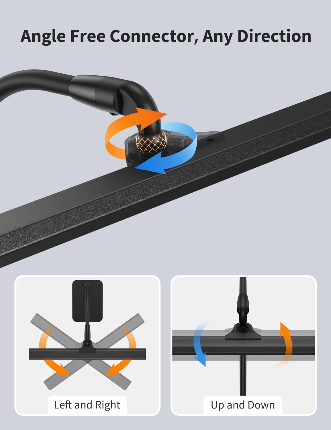 Kary LED desk lamp height adjustment range for different setups.