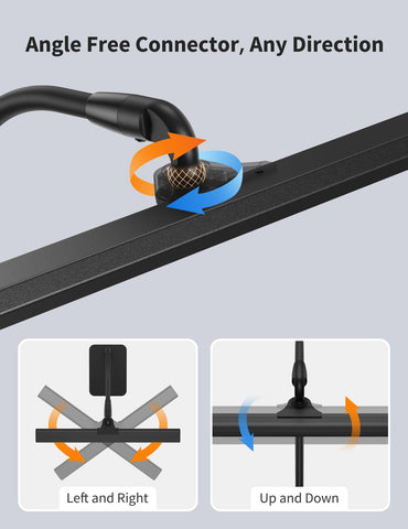 Kary LED desk lamp height adjustment range for different setups.