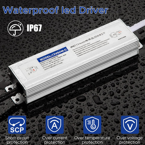 Karyoosi 12V DC power supply with 3-prong plug for easy installation.