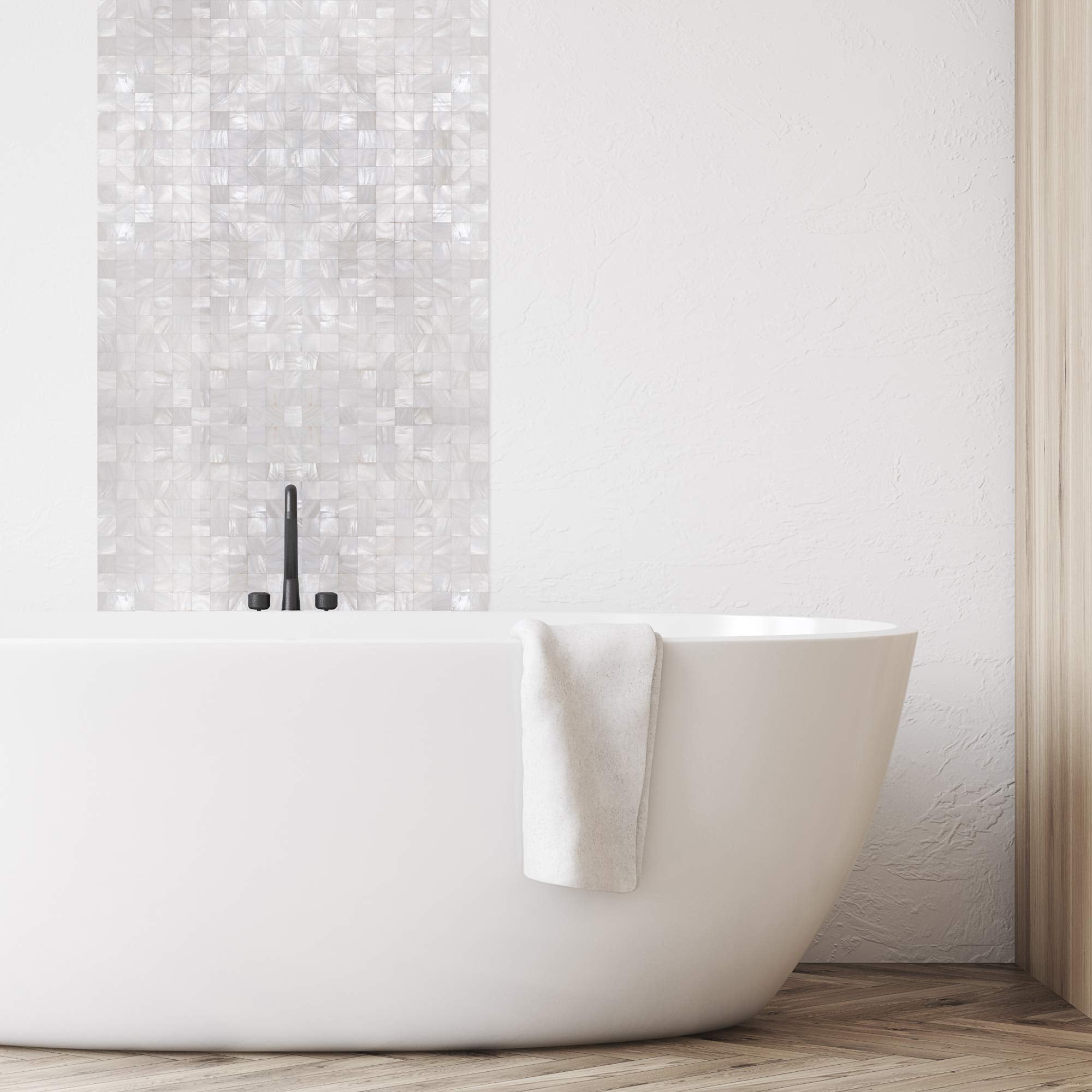 KASARO luxurious pearl finish adds radiance to vanity area