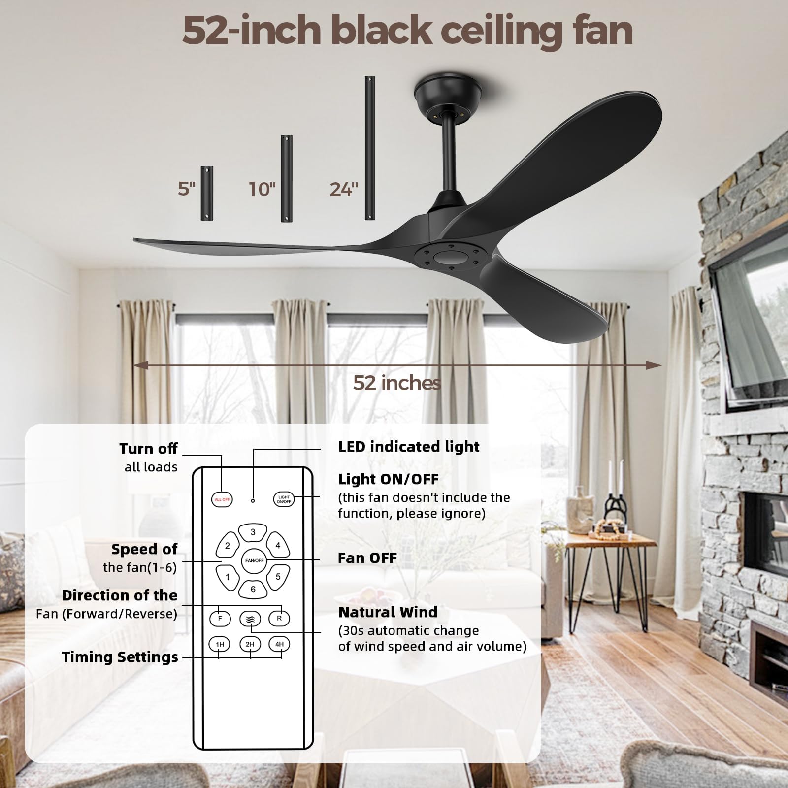 Kasass remote control facilitates easy six-speed adjustment