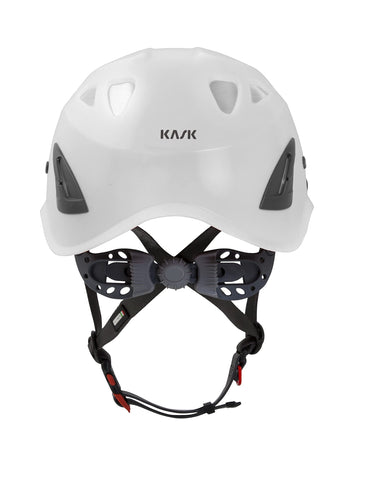 KASK SuperPlasma HD retention system demonstrates reliable adjustment for safety.
