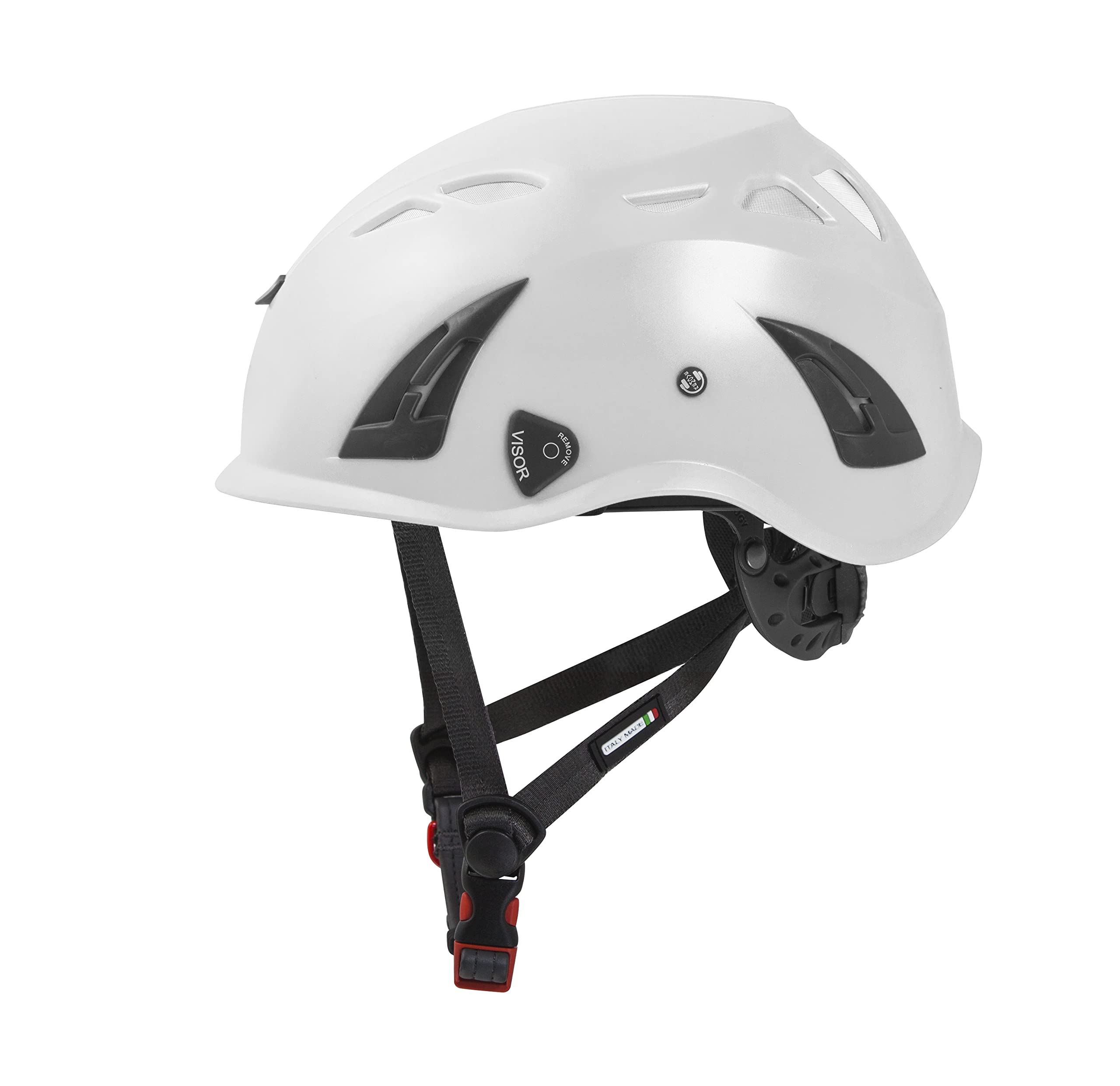 KASK SuperPlasma HD helmet side view displaying secure, adjustable fit for long shifts.