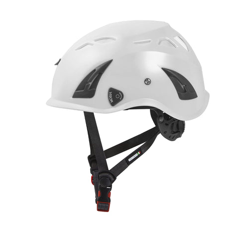 KASK SuperPlasma HD helmet side view displaying secure, adjustable fit for long shifts.