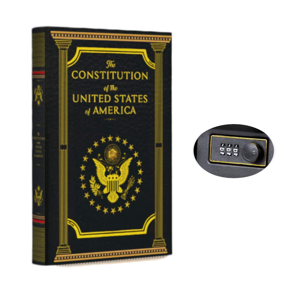 KASLVOX fake book box with Constitution cover blends into shelves for discreet valuables storage