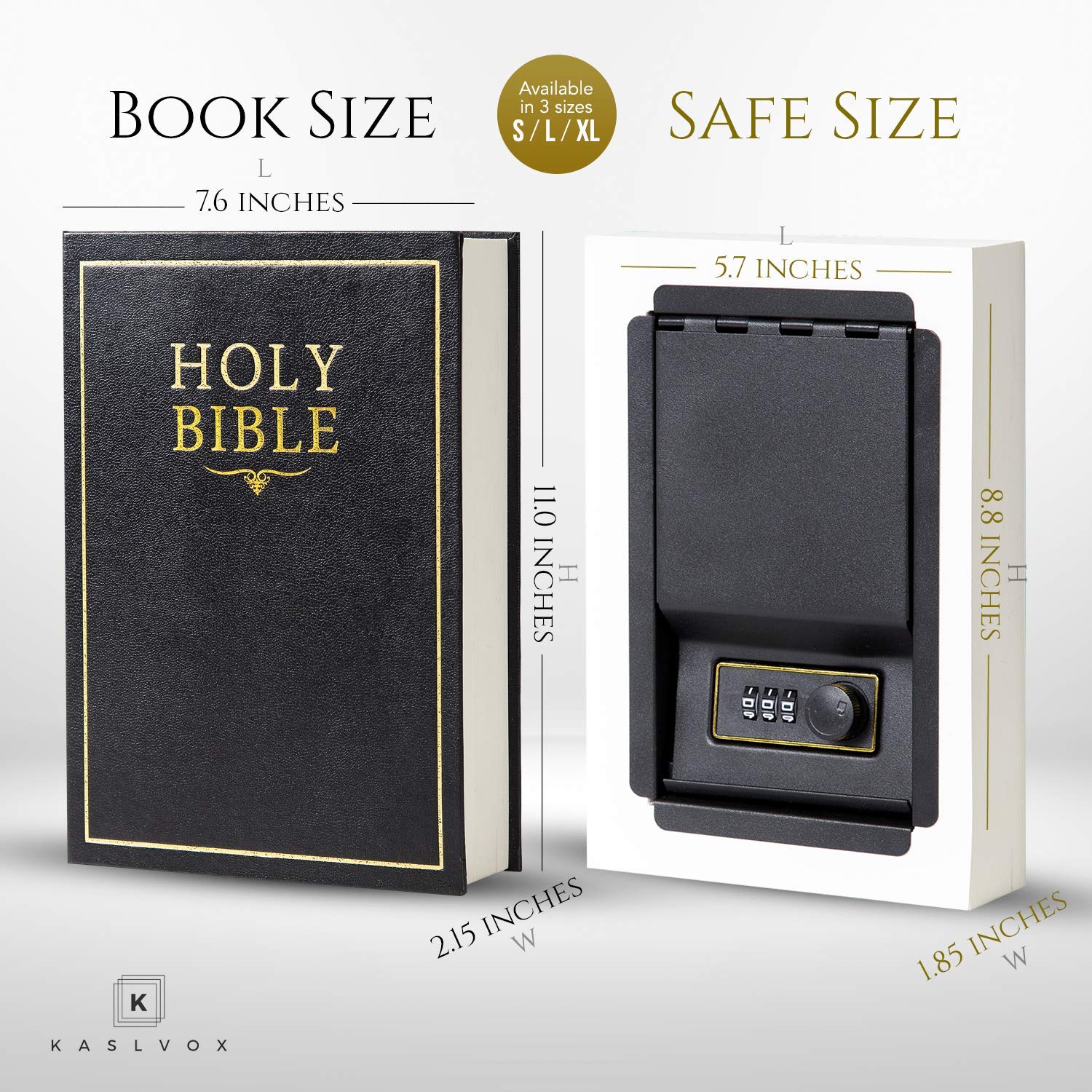 KASLVOX Bible Safe on-shelf placement blends with room decor