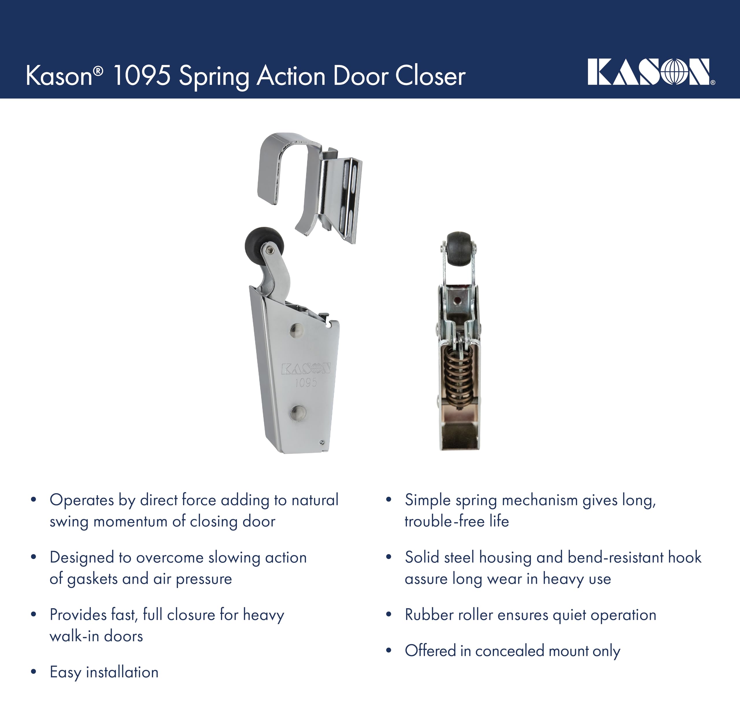 Kason 1095 concealed-mounting plate for easy installation