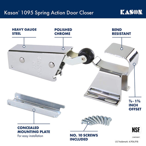 Kason 1095 fast-closure action on heavy walk-in doors
