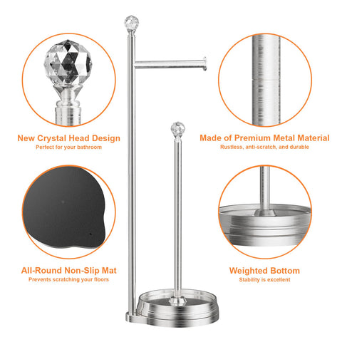 Stores up to 3 extra rolls for convenient, all-in-one bathroom organization.