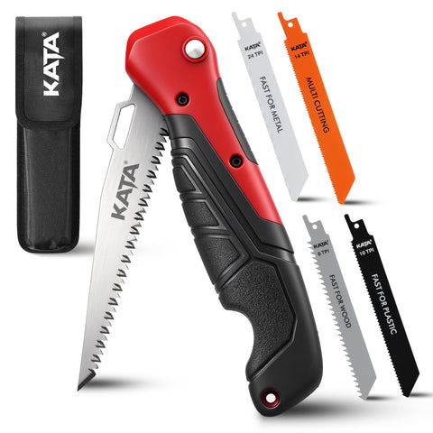 KATA 5-In-1 folding saw with open blades for drywall and wood projects