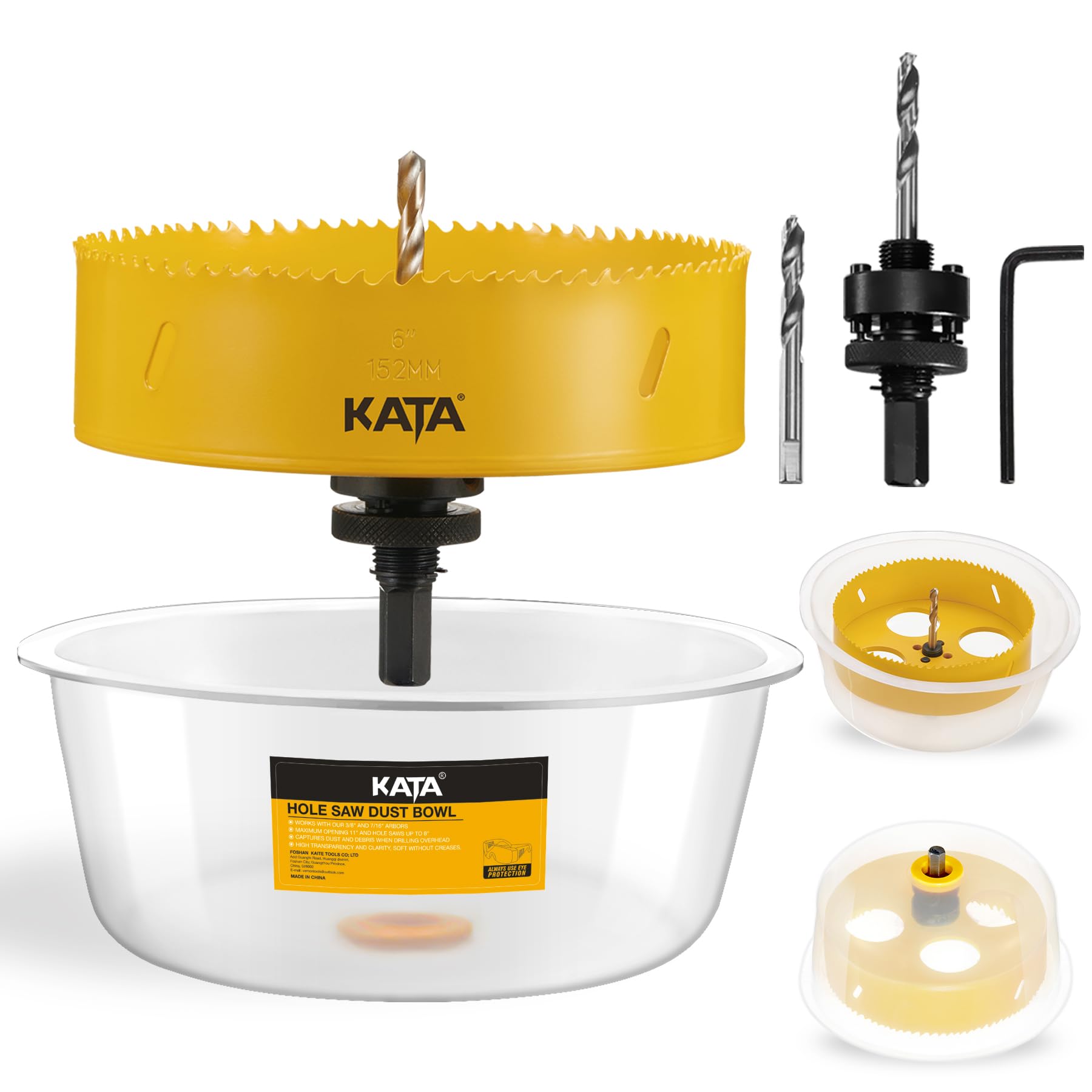 KATA 6-inch hole saw blade ready for recessed light installation.