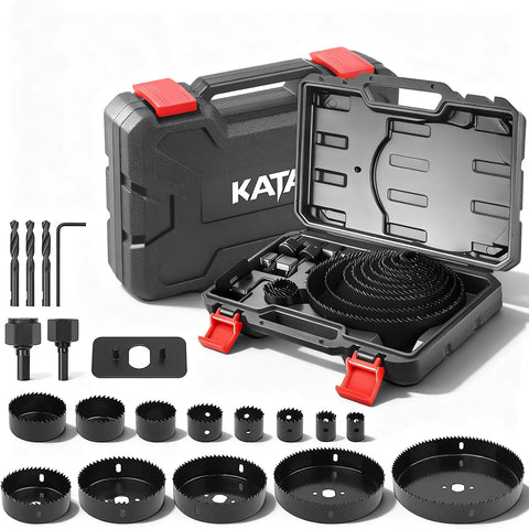 KATA hole saw kit blades offering clean, precise cuts for drywall and softwood