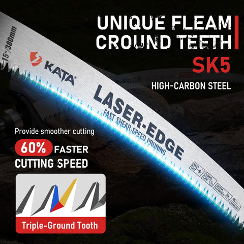 KATA hardened teeth extend blade life during tough cuts