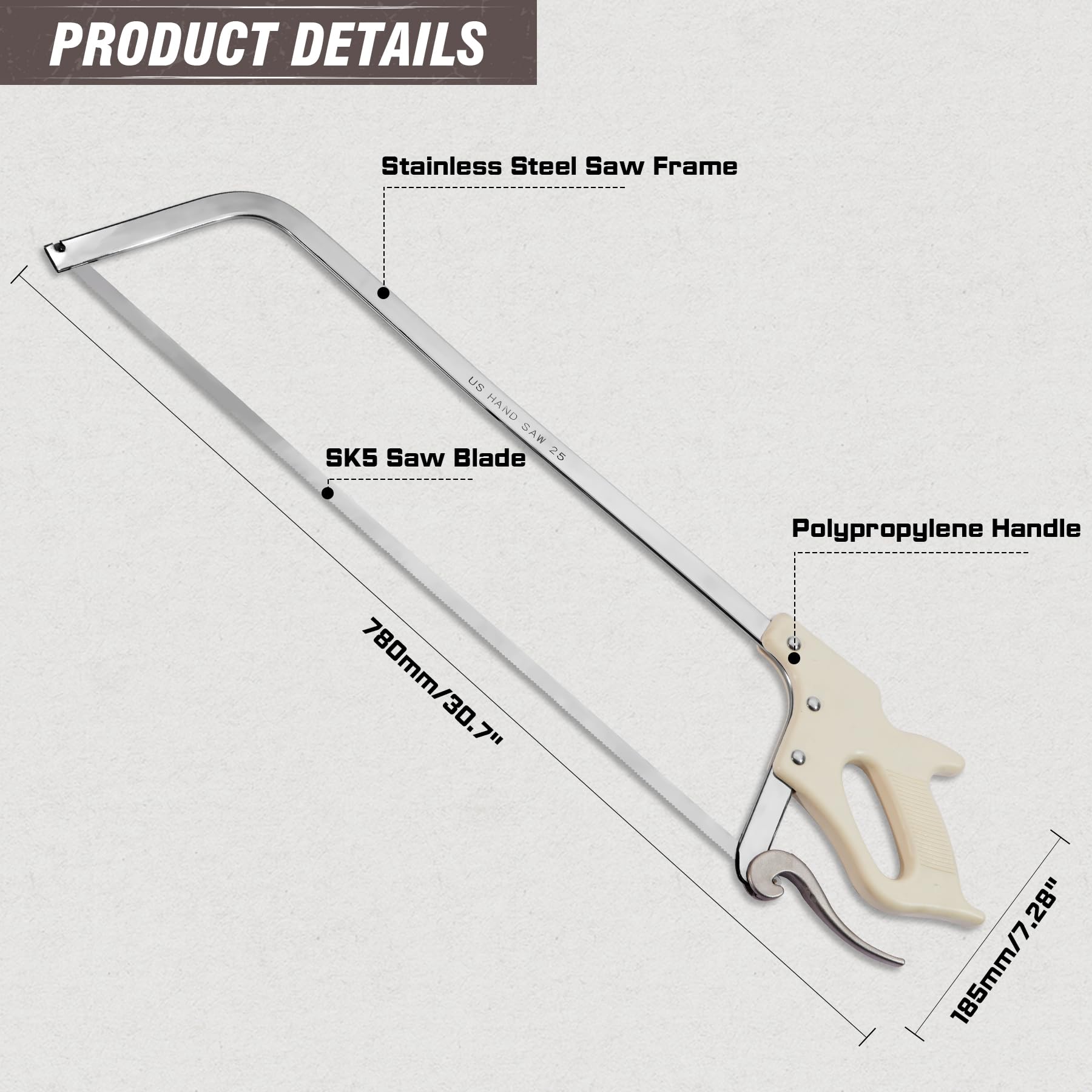KATA meat saw ergonomic handle designed for comfortable long use