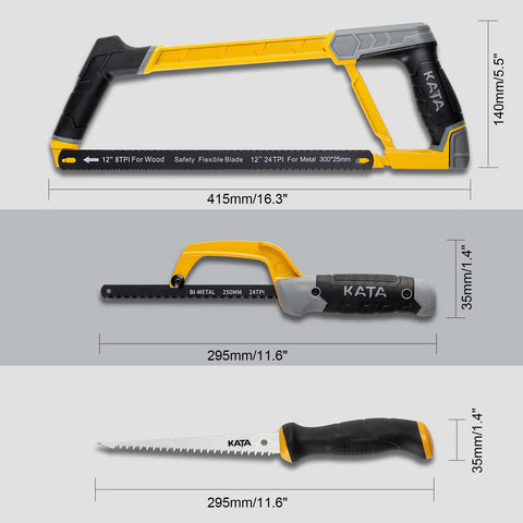 KATA 10-inch mini hacksaw with ergonomic grip for precise work.
