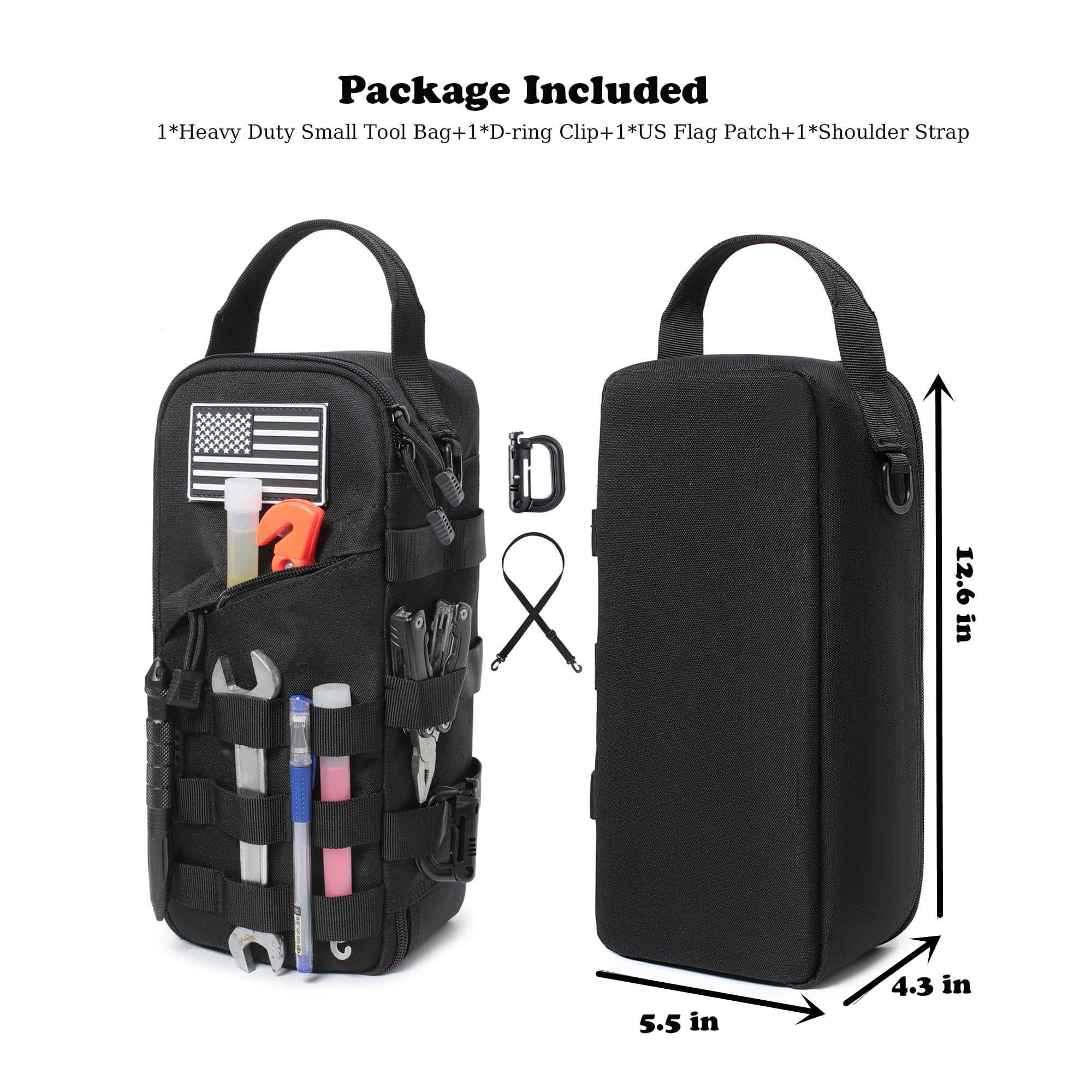 Katadem MOLLE design panel enabling modular gear organization.