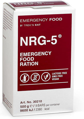 Katadyn NRG-5 bars pack for compact emergency nourishment.